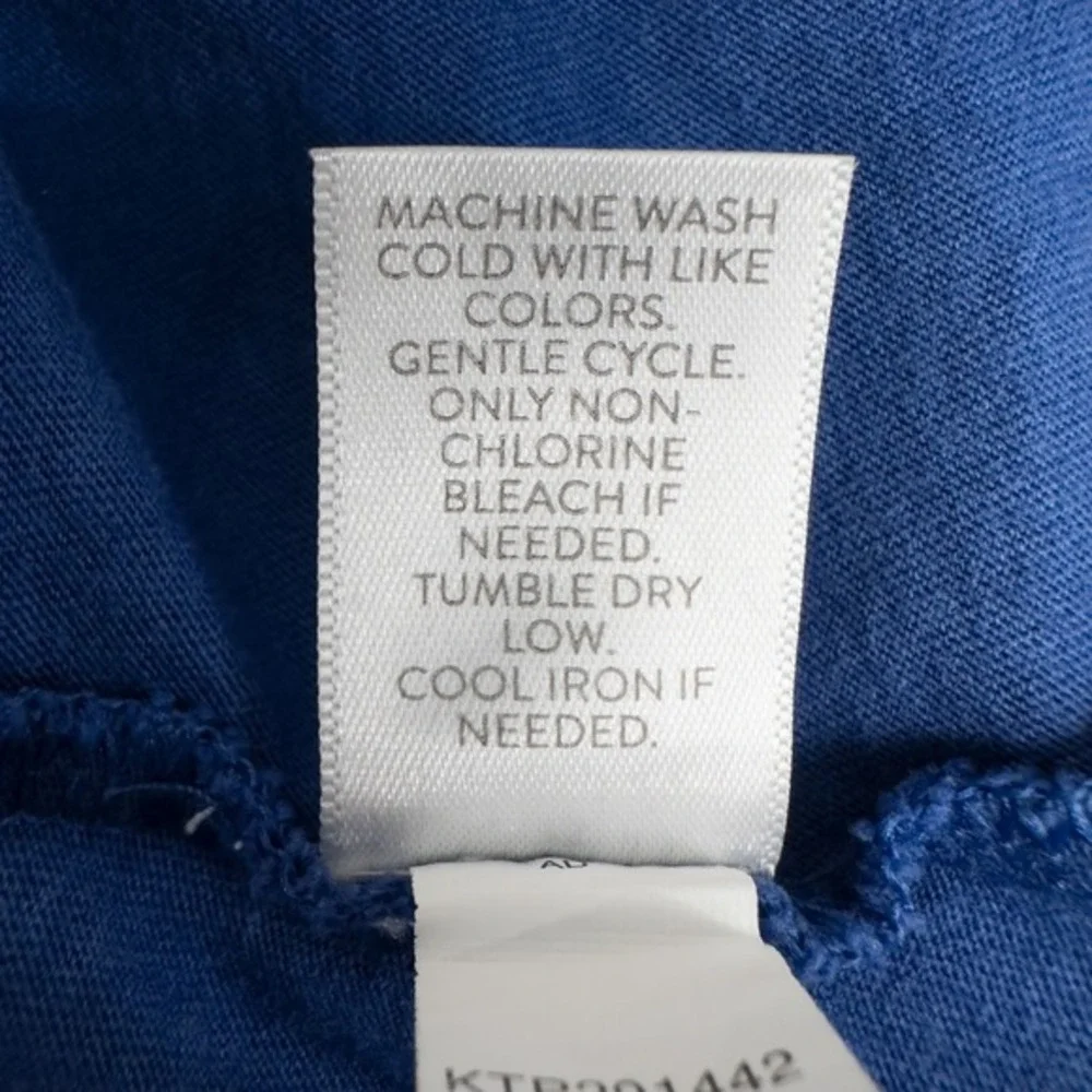 J Jill‎ Embroidered 3/4 Sleeve Tunic Top Petite Large Blue Boho Coastal Beach - Picture 15 of 16